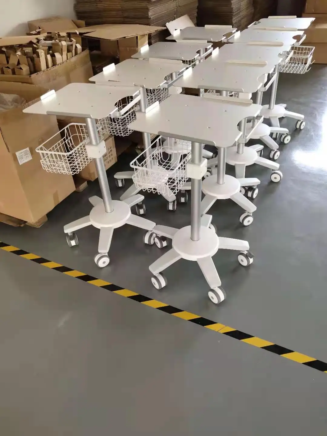 High quality aluminum alloy material ECG machine trolley for hospital and clinic