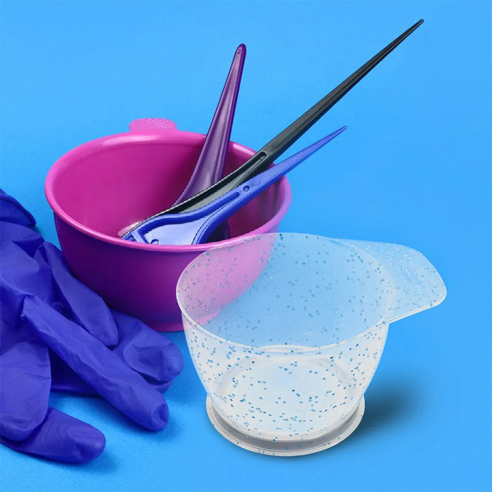 

2Pcs Hair Dye Bowls Glitter Plastic Mixing Bowls Professional Salon Tools Lightweight DIY Hair Coloring Accessories