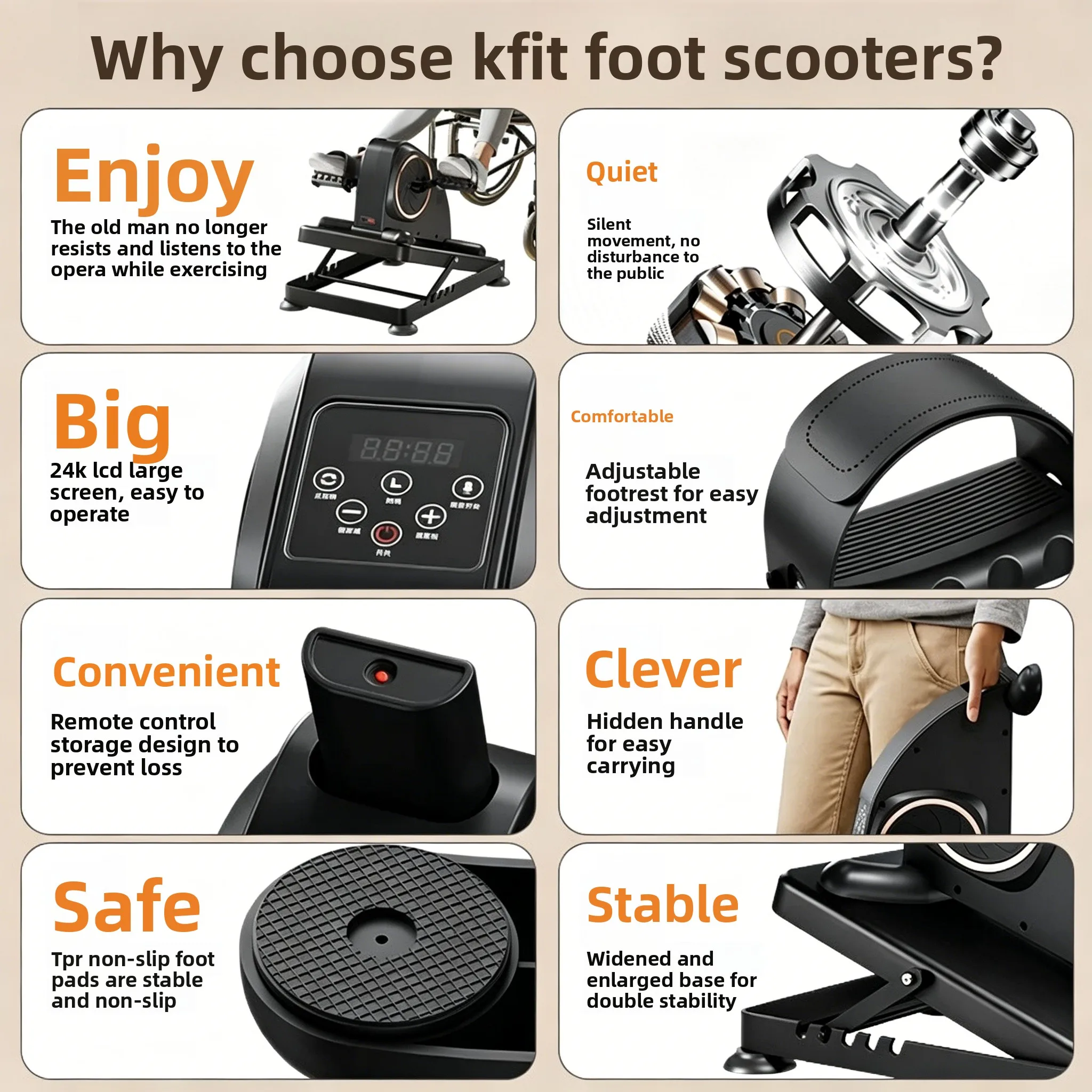 CX Thickened Stable Hand and Foot Training Bicycle, Household Lower Limb Pedal Training Equipment