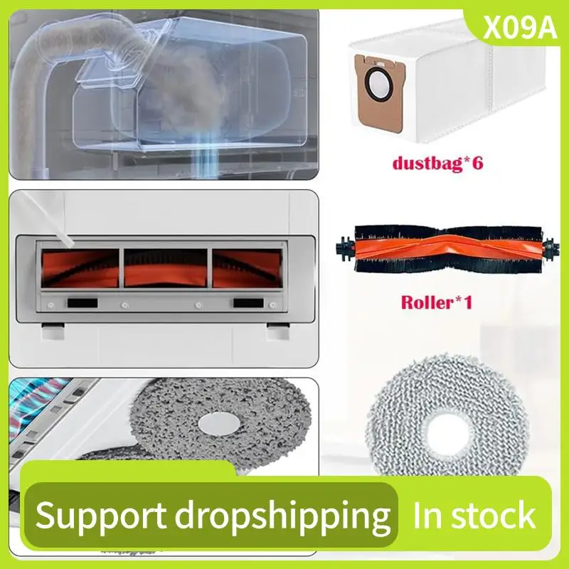 

Запасная часть X09A для робота-пылесоса Xiaomi X20+/X10+, основная боковая щетка, ткань для швабры, фильтры Hepa, мешки для пыли