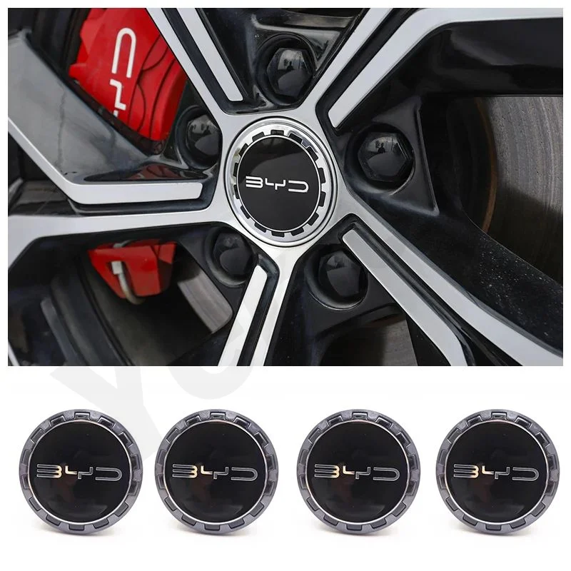 غطاء زخرفة لوحة عجلة قيادة السيارة ، غطاء مركز العجلة ، ملصق صب القطع ، BYD ، ATTO 3 ، YUAN PLUS ، SONG ، HAN ، Teng