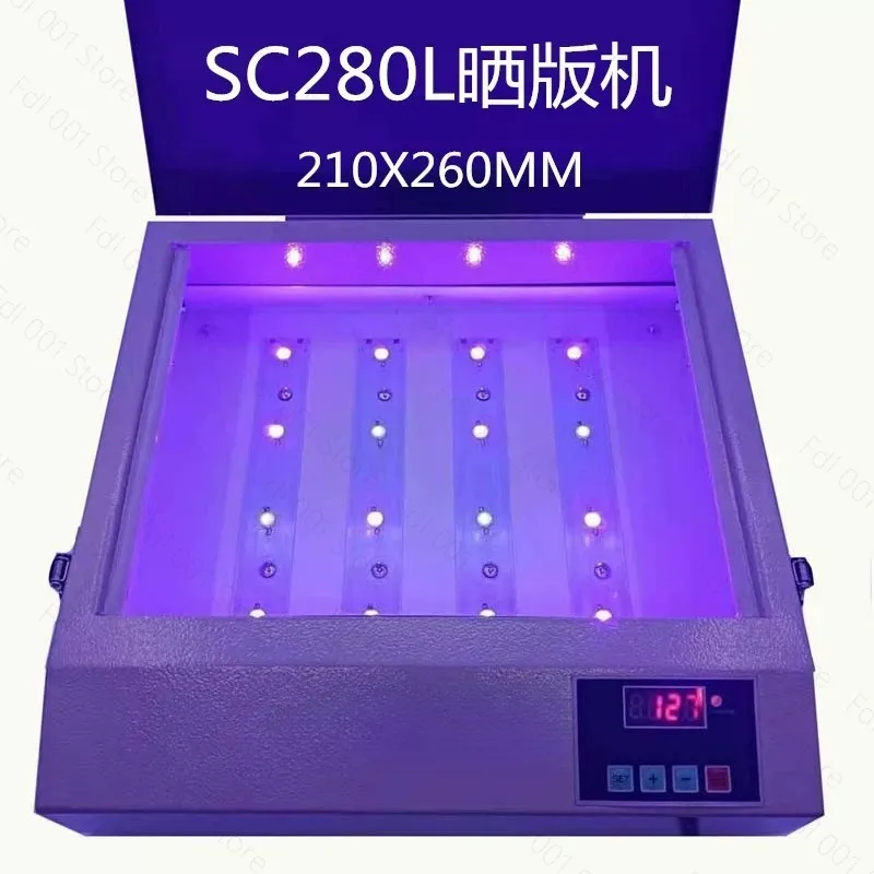 LED UV Exposure Unit for Screen Printing Pad Plate Tabletop 210x260mm Exposure Machine for Hot Stamper Plate Resin Plate