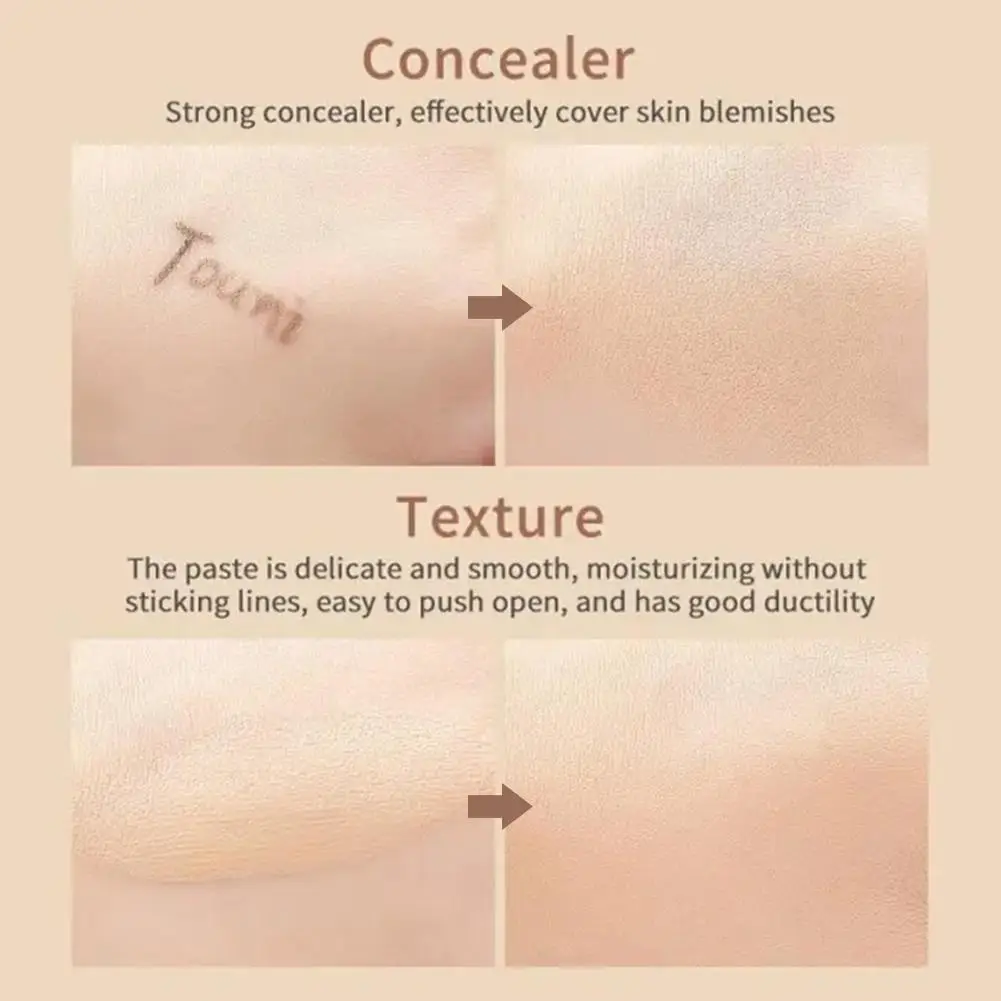 Corrector profesional de 3 colores, maquillaje facial de larga duración, resistente al agua, ajuste de maquillaje, hidratante, brillo, reparación en polvo