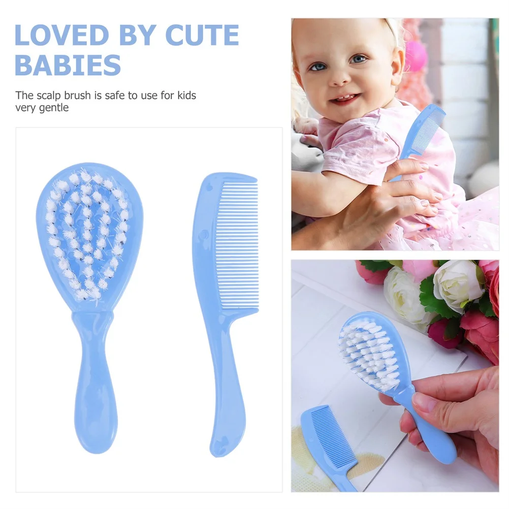 

3Sets Baby Hair Brush Set for Newborns Gentle Massage Cleaning Scalp Itch Relief Promote Circulation Relaxing Bath Time
