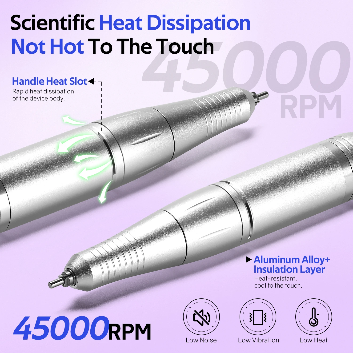45000 دورة في الدقيقة آلة حفر الأظافر المحمولة جيل طلاء الأظافر ساندر الكهربائية المهنية مسمار مخرطة مع شاشة الكريستال السائل مسمار أدوات الرسم #3