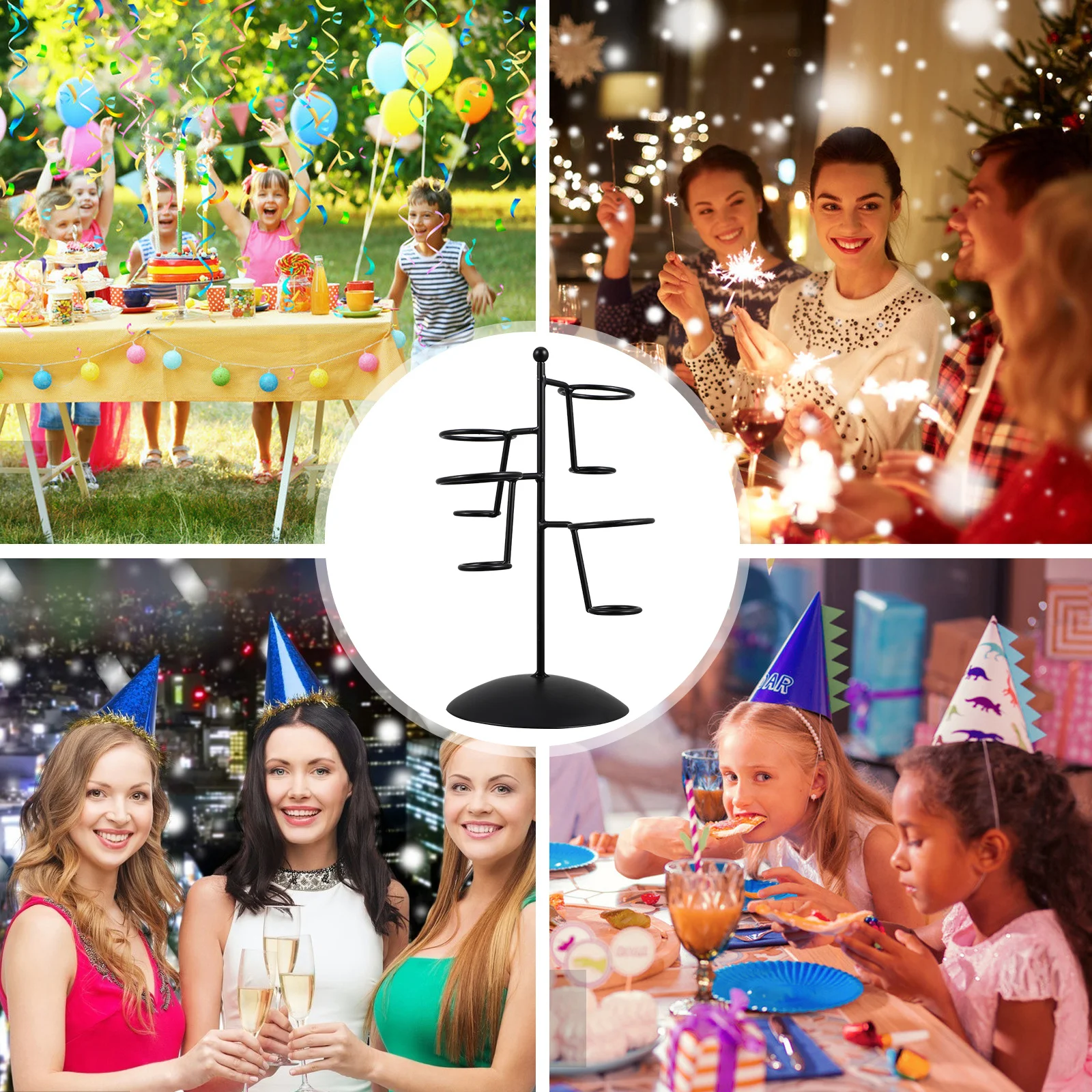 

1Pcs Ice Cream Rack Iron Art Cone Holder Simple Design for Party Dessert Display Stand Ice Cream Exhibition Holder