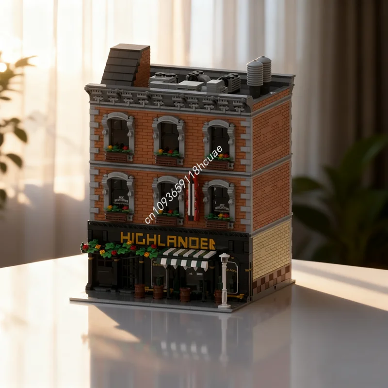 

4797 шт. MOC паб Highlander, модульная модель, строительные блоки, архитектура, сборка, креативные рождественские подарки, идея, игрушки на день рождения