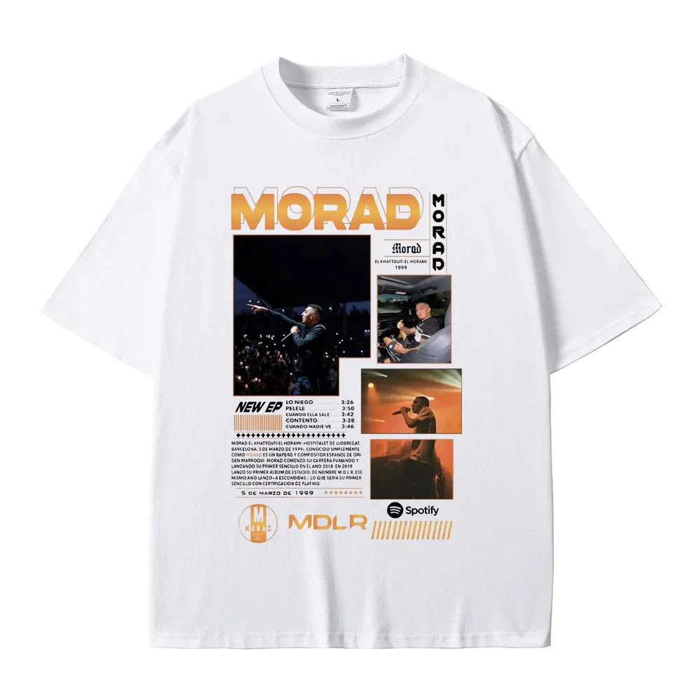 Limited Morad Music Album Cover T-shirts Duki Streetwear Men Women Fashion Hip Hop Rap T-shirt Men's Vintage Oversized T Shirts