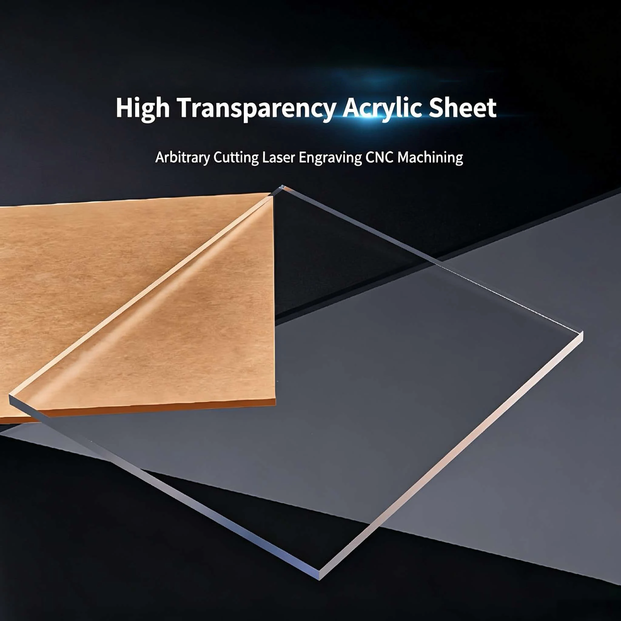 1Pcs Thickness 1-20mm Clear Acrylic Sheet Transparent Plastic Board for Picture Frame Glass Replacement Project Display Painting