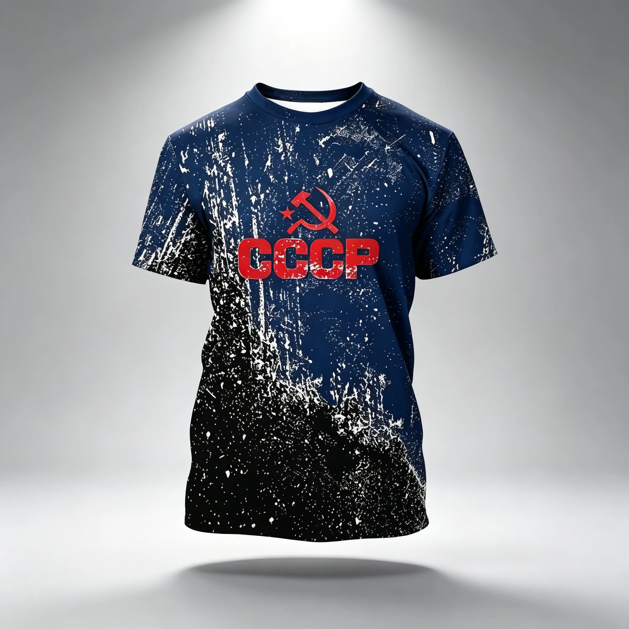 CCCP Soviet Union Hammer and Sickle Pattern T-shirt, Men's Breathable Quick-Drying Sports T-shirt