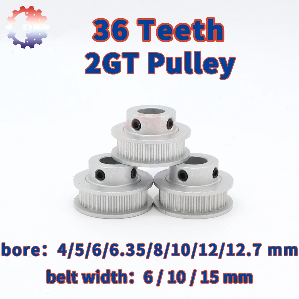 36Teeth 2GT Timing Pulley 36T 2M Synchronous Wheel Toothed Pulley 36 Teeth Belt Width 6/10/15mm GT2 Belt Pulley 3D Printer Voron