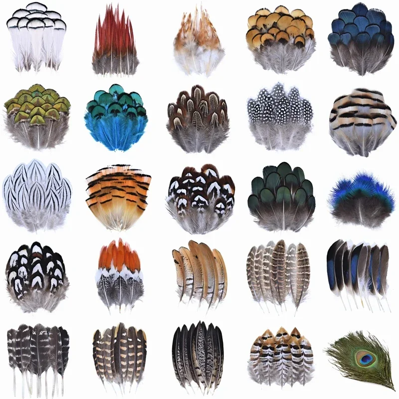 Venta al por mayor de plumas de faisán naturales, pluma de pavo real, águila, Pluma pequeña, accesorios artesanales, creación de joyería, decoración navideña