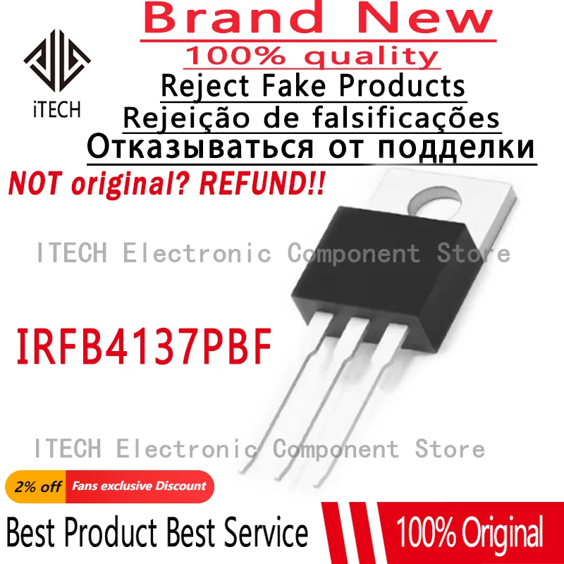 

10pcs/lot Original IRFB4137PBF IRFB4137 TO-220 MOS Tube N-channel 38A 300V 100% New and Genuine