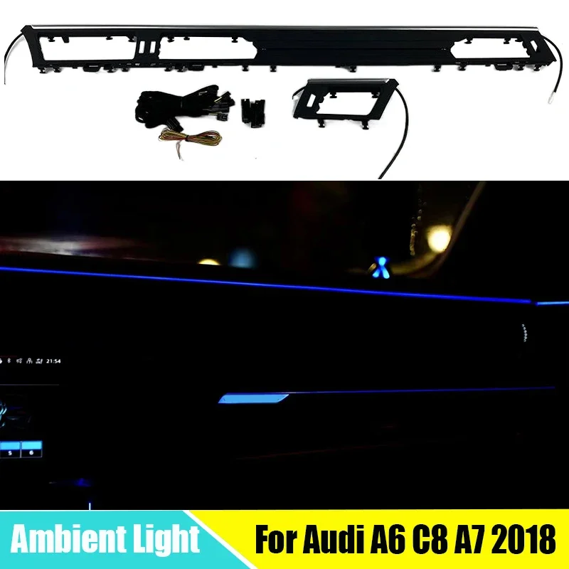 Auto Ambient Light LED Bar Co-pilot dashbroad Strip Light Co-pilot Panel For Audi A6 C8 A7 2018