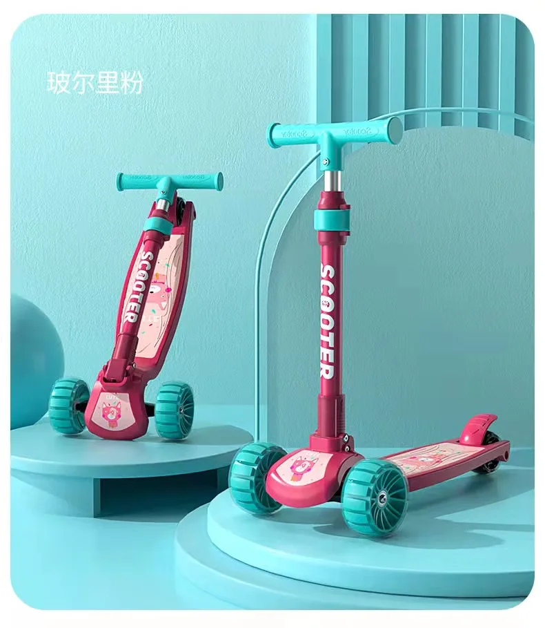 Children's Scooter Yo-yo Car Outdoor Child Riding Toy Gift Boy and Girl Baby 1-3-8 Years Old Scooter Light One-click Folding