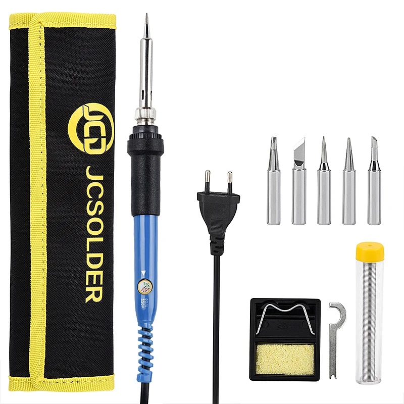 QHTITEC-Juego de soldador eléctrico con temperatura ajustable, estación de soldadura LCD, herramientas de reparación de soldadura, 220V/110V, nuevo