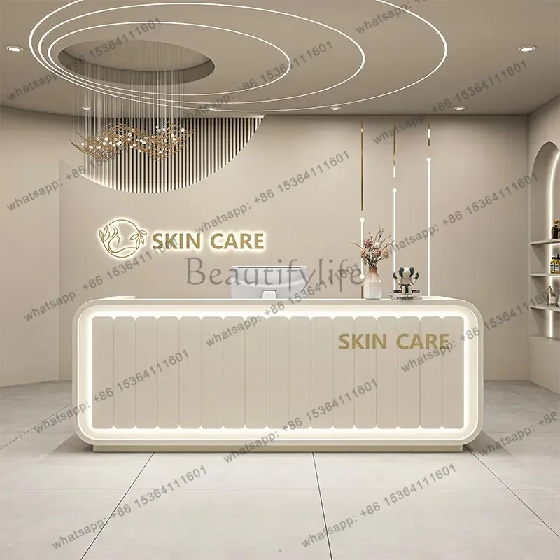 Long Organizers Reception Desks Modern Restaurant Luxury Beauty Unique Reception Desks Hotel Display Mostrador Lounge Furniture