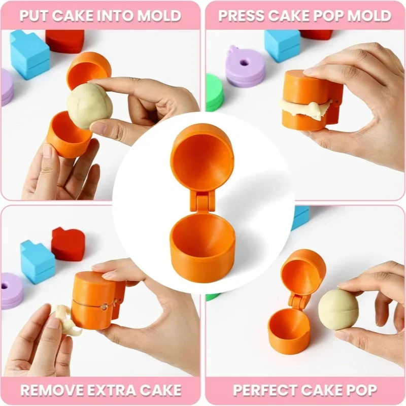 Round Lollipop Mold Cake Pop Chocolate Hard Candy Cake Mold Ice Cube Tray Cupcake Baking Sets Party Maker