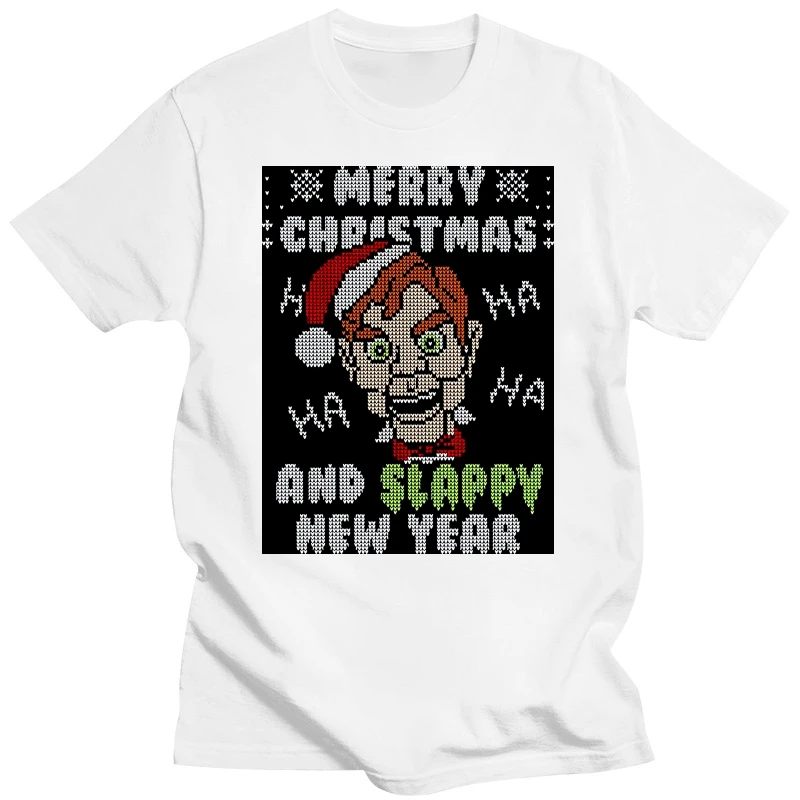 Slappy New Year Popular gothic Top T-shirts Cotton Men Tees High Street Luxury Camiseta