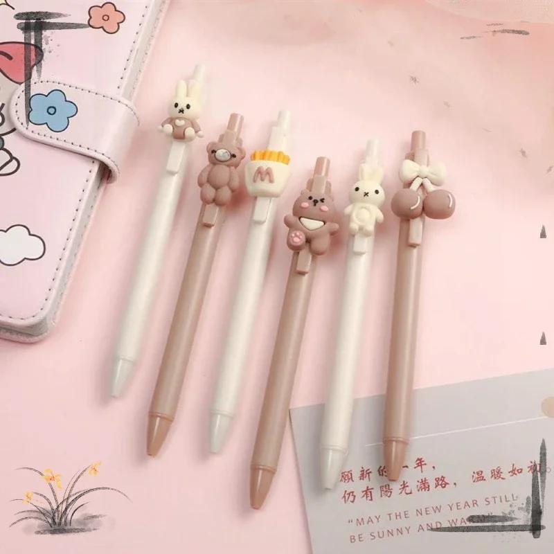 5 Pcs Creative Cute with Cartoon Bear Rabbit Animal Gel Pen, Funny Kawaii Neutral Water Pen