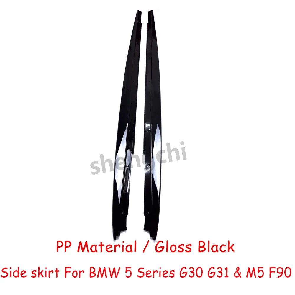 G30 M Performance Style Gloss Black PP Plastic Material Side Skirt For BMW 5 Series G31 M5 F90 Side Bumper Extensions M Sport