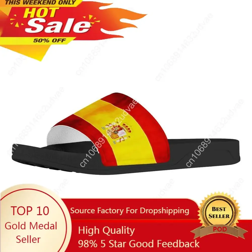 

Platform Men Women Custom Design Slippers Spain Flag Print Summer Fashion Slide Sandals Outdoor Non-slip Beach Shoes Flip Flops