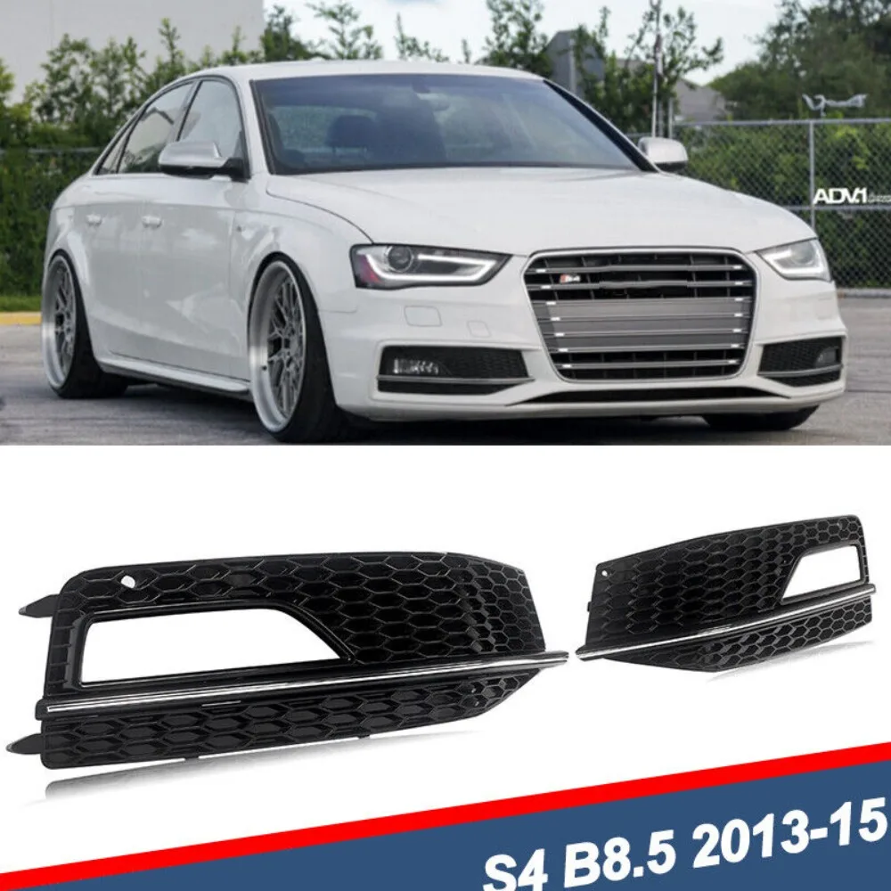 

LH RH Front Bumper Fog Light Grille Cover For 2013-15 Audi S4 A4 S Line B8.5 United States