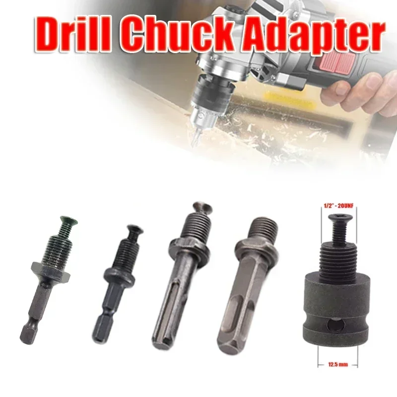 SDS Plus Drill Chuck Adapter Convert Impact Wrench / Hammer Drill / Impact Driver / Screwdriver Into Electric Drill - 1/2\