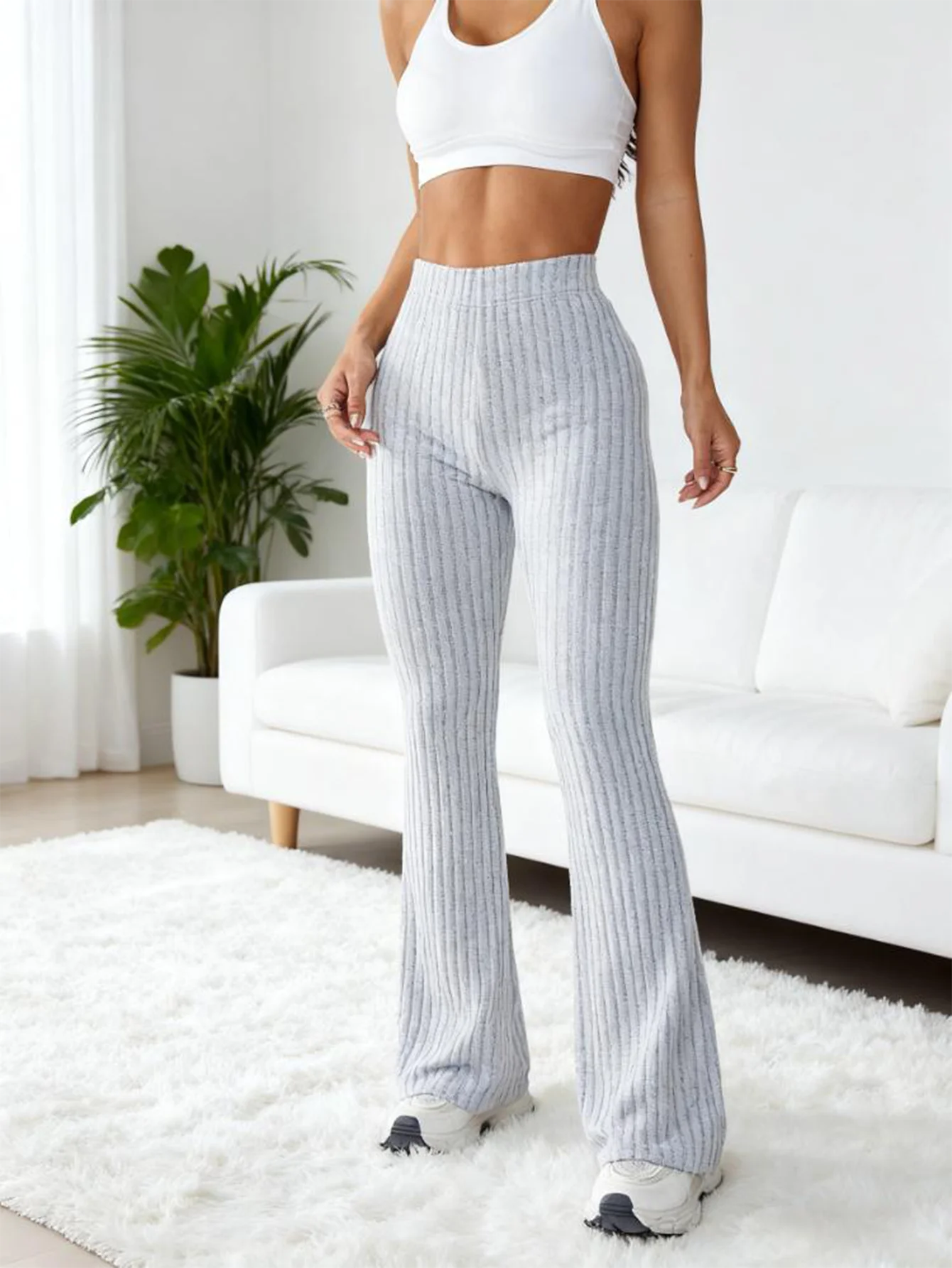 핫세일 하이웨이스트 통기성 플레어 트라우저 시크 애슬레저 피트니스 여성 스포츠 요가-스트릿 요가 짐 팬츠 2025 가을