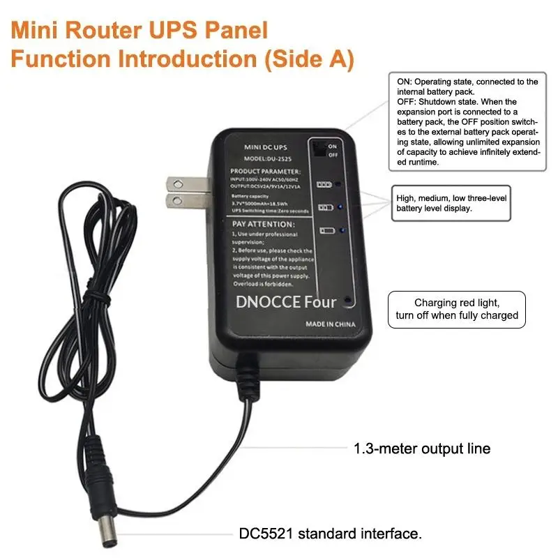 Portable Mini UPS AC 220V To DC 5V 9V 12V For Modem CCTV Camera Wi-Fi Router Amplifier LED Strip Panel Amplifier EU/US Plug