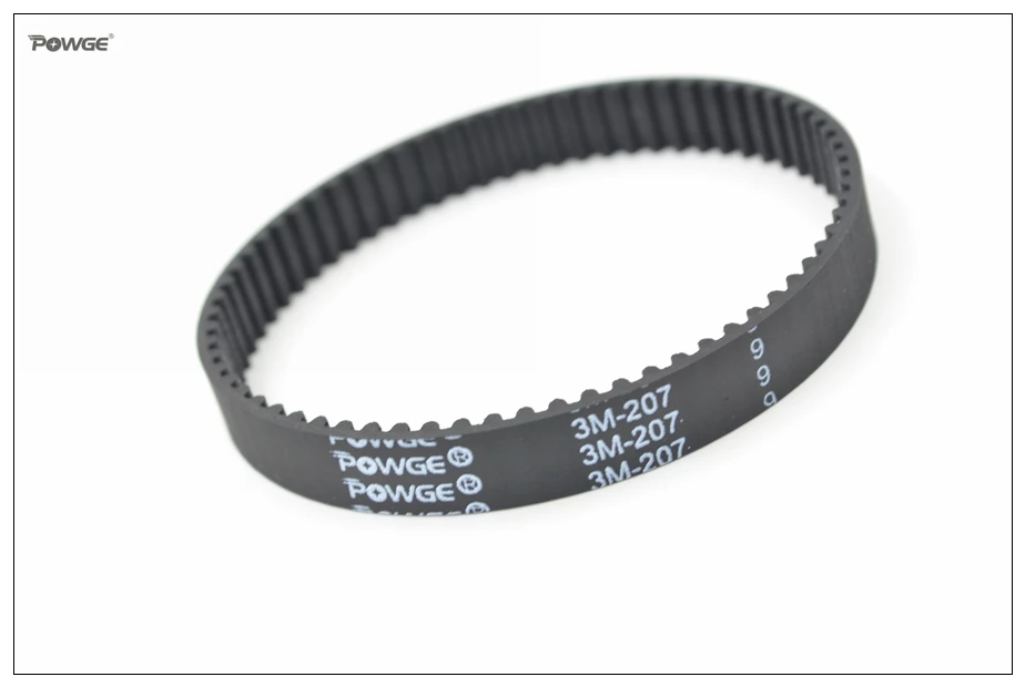 POWGE 207 3M 타이밍 벨트 이빨 = 69 폭 = 6/9/15mm 길이 = 207mm HTD3M 폐 루프 동기 벨트 HTD 3M 풀리 207-3M