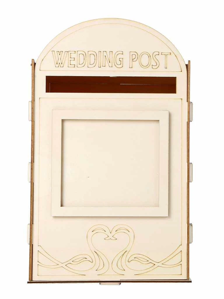 Creative Wooden Wedding Decoration Mailbox Style Ornaments Wood Made Wedding Celebration Artistic Mail Box Craft Decorations