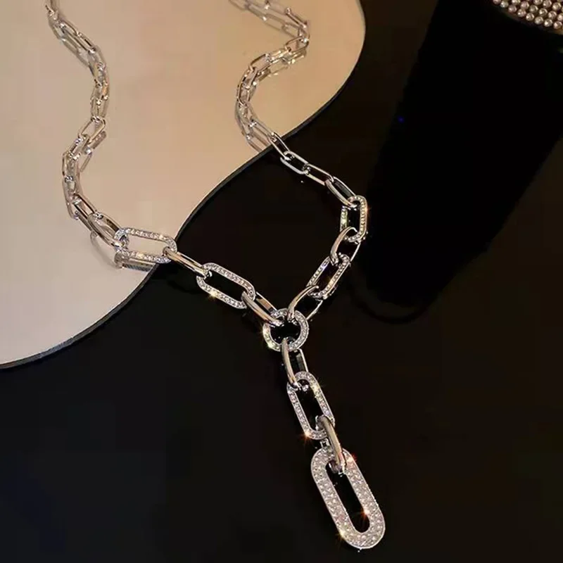 Korean Metal Chain Around The Neck Design Personality Hip-hop Clavicle Chain Fashion Exaggerated Necklace Jewelry