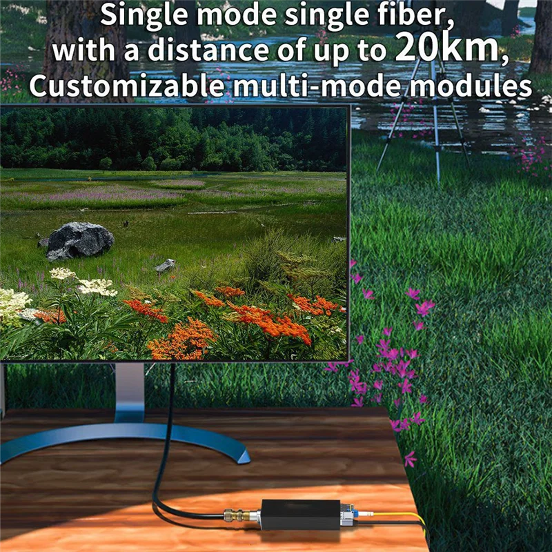 ABMF-Mini Compact HD SDI Fiber Extender HD SDI Fiber Extender 1080P&30HZ HD-SDI Over Fiber Converter EU PLUG