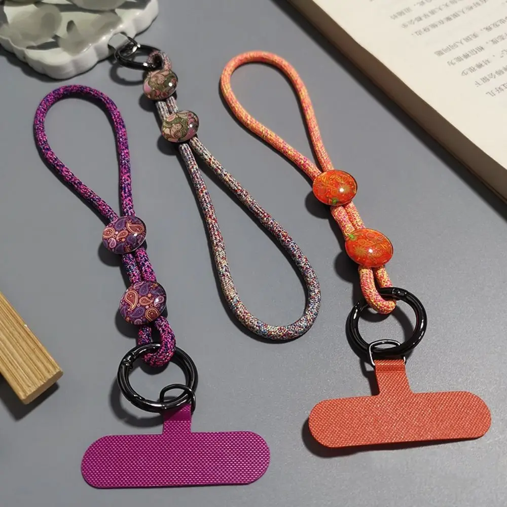 

Ремешок для мобильного телефона с хрустальным камнем, анти-потерянный цветной узор, брелок, подвеска, универсальные простые ремни для телефона