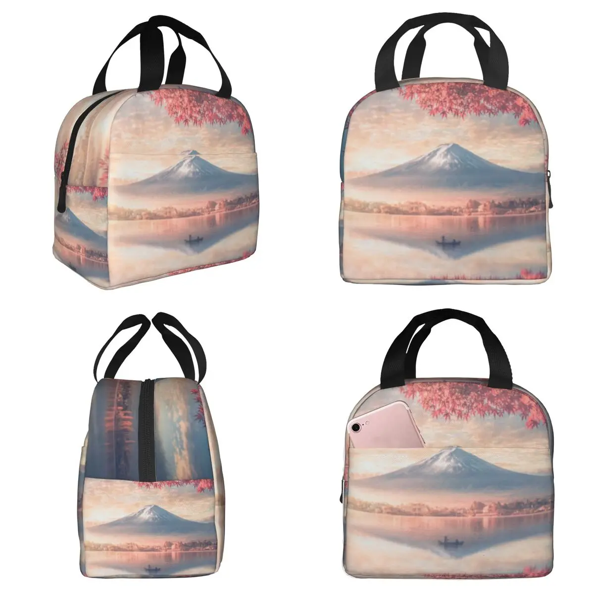 Landscape Of Mount Fuji And The Sea Insulated Lunch Bag for Office Cooler Thermal Food Box Tote Leakproof Lunch Boxes Container