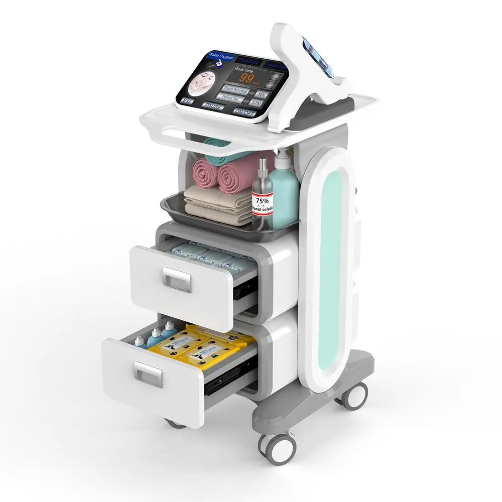 

Carts with Wheels and Drawers, Mobile Trolley Carts Professional Ultrasound Cart Dental Rolling Cart with Laptop Pallet for Hos