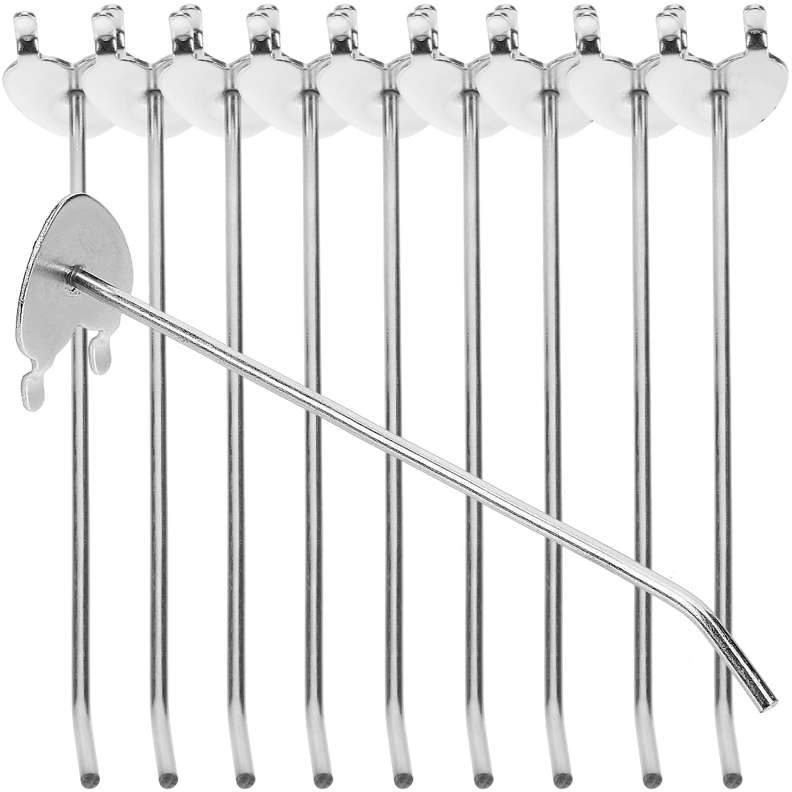 

10 Pcs Piercing Hook Garage Pegboard Pegs Metal Stainless Steel Hanger for Shop Cell Phone