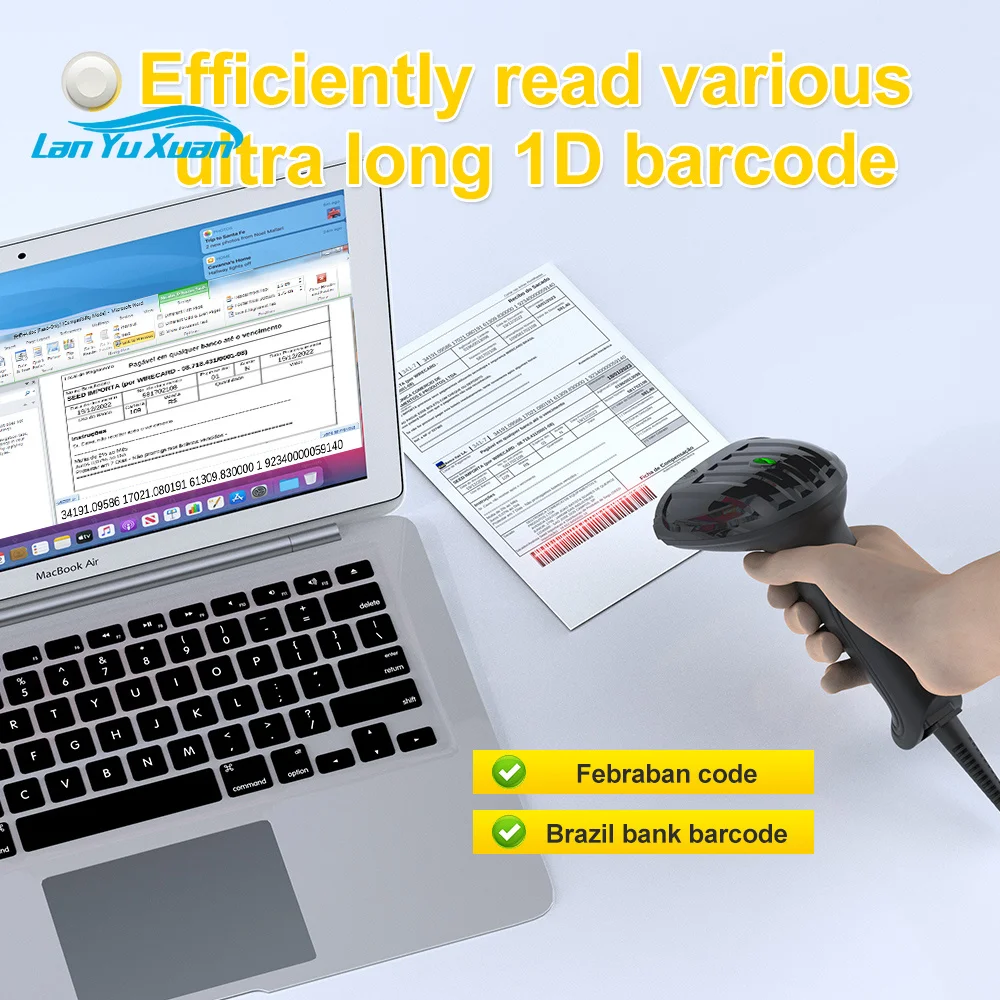 GTCODESTAR M-3100 High Speed Scan USB Barcode Reader Wired 1D Barcode Scanner for Supermarket  Barcode Scanning
