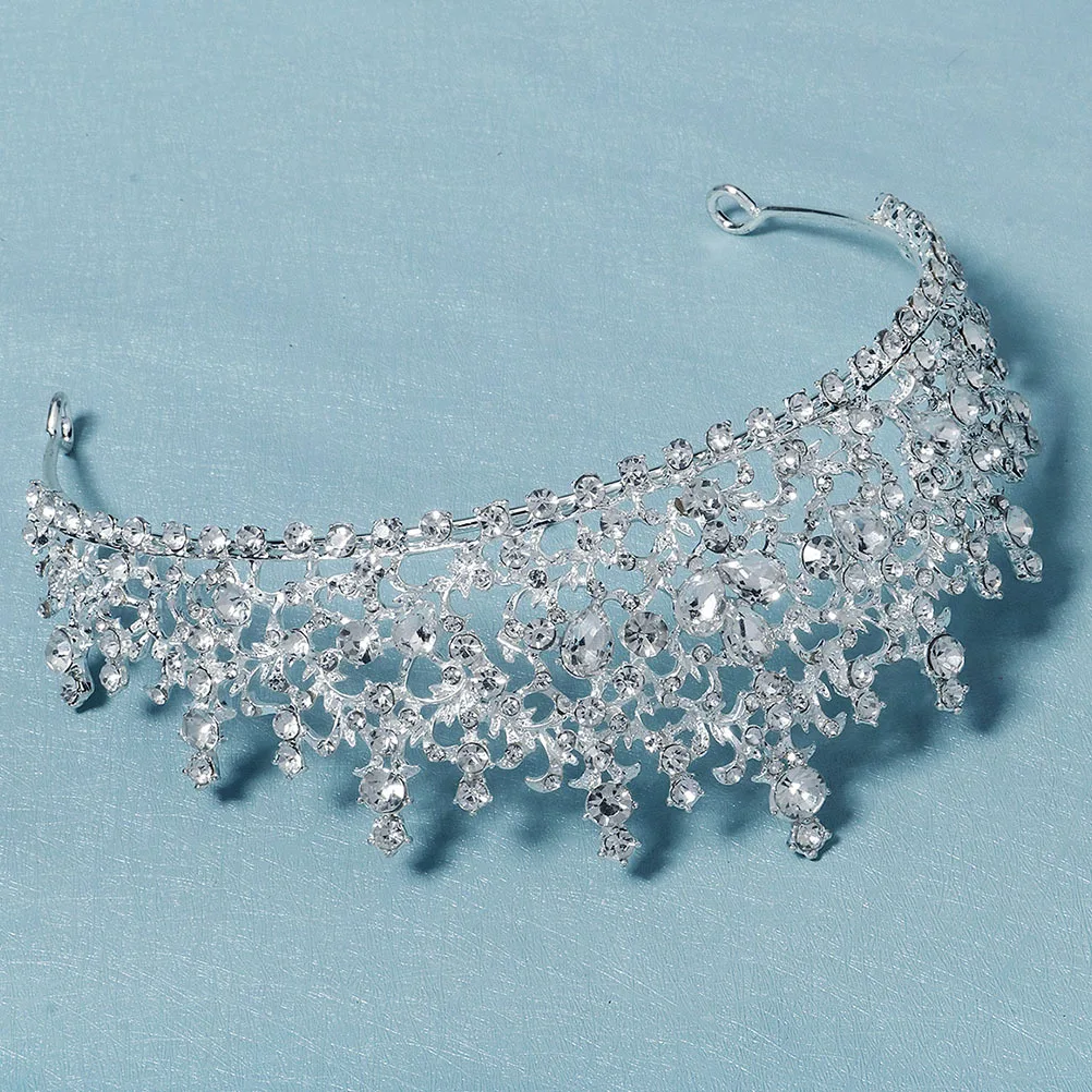 كامل حجر الراين تيارا أنيقة غطاء الرأس الزفاف لحفل زفاف عيد ميلاد حفلة موسيقية سبيكة تاج النساء فتاة الرجعية أغطية الرأس #4