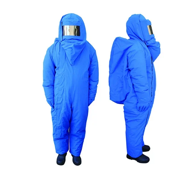 High Quality All-in-One Hood Conjoined One-Piece Cryo Protection Liquid Nitrogen Low Temperature Safety Clothing