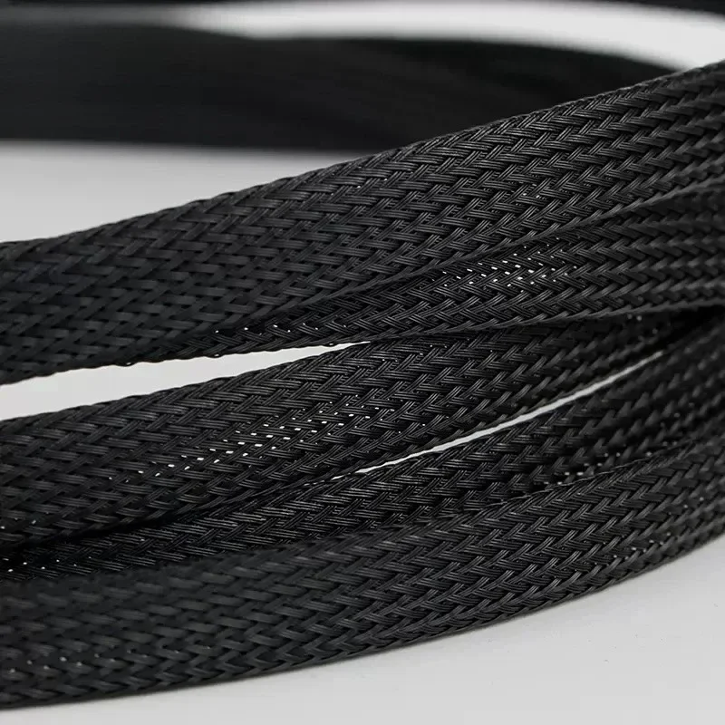 1/5/10/50M Black Insulated Braid Sleeving 2/3/4/6/8/10/12/14/20/25mm Tight PET Wire wire Gland Protection wire Sleeve
