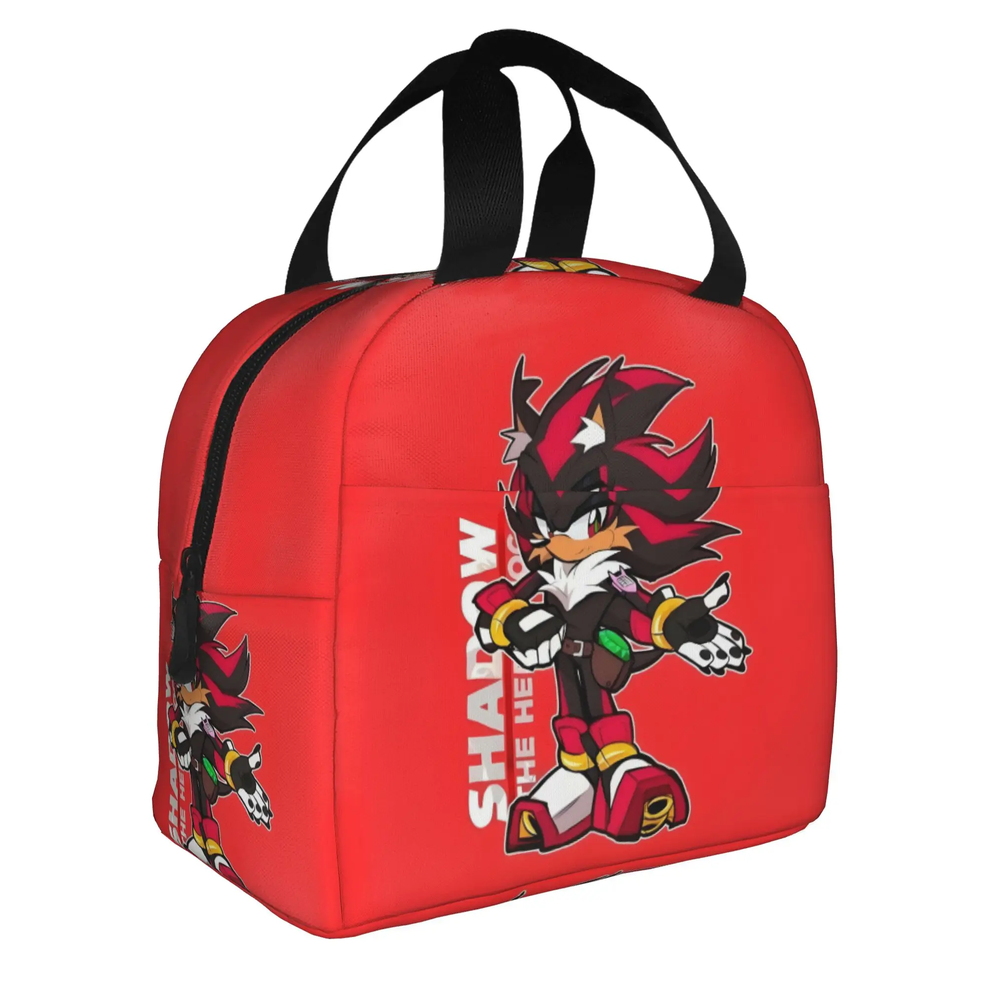 Cartoon Hedgehoggs Shadows Insulated Lunch Bags for Camping Travel Japanese Game Leakproof Thermal Cooler Lunch Box Women Men