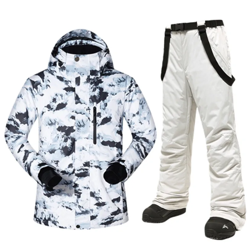

Ski Suit Men Winter Warm Ski Jacket Pant Windproof Waterproof Outdoor Sports Snowboard Clothing for Ski Equipment Snow Costumes