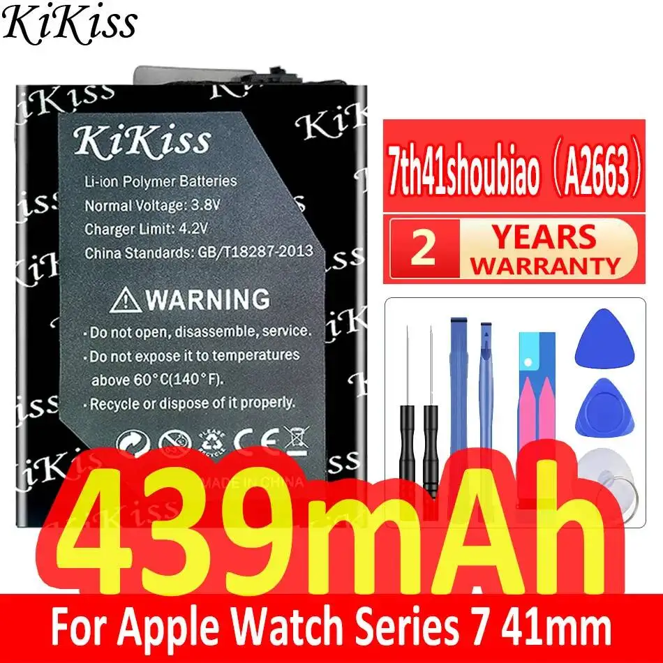 

For Apple Watch For iWatch Series 7 S7 41mm A2663 41mm A2663 439mAh High-Capacity Watch Battery