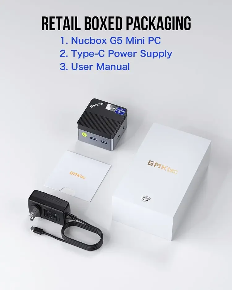 GMKtec G5 Intel Alder Lake N97 MINI PC Windows 11 Pro LPDDR5 12GB M.2 2242 SATA WIFI5 BT4.2 Pocket Office MINI PC Computer