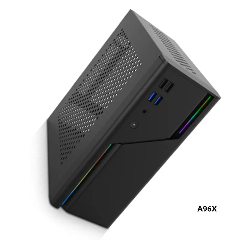 A09R Mini Computer Desktop Empty Chassis 5V ARGB Panel 4USB Support 1U Power Supply Itx Main Board