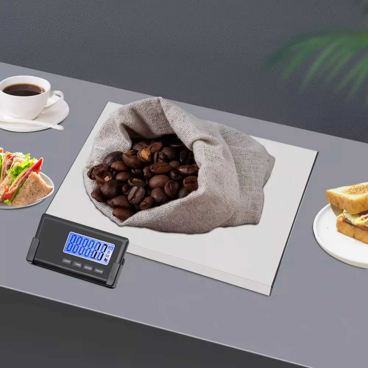 

396lbs Digital Shipping Floor Scale Electronic Platform 180kg Rust-resistant with LCD Two Power Supplies Kg/lbs/oz Units