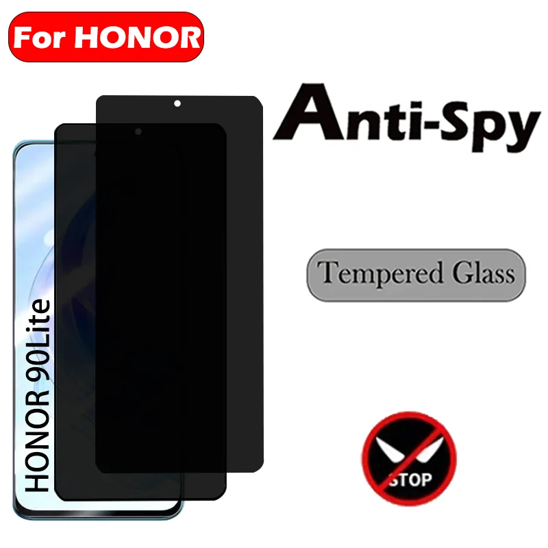 2PC Privacy Protection Glass For Honor 70 90 LIte Anti Spy Screen Protector For Honor 9X Glass