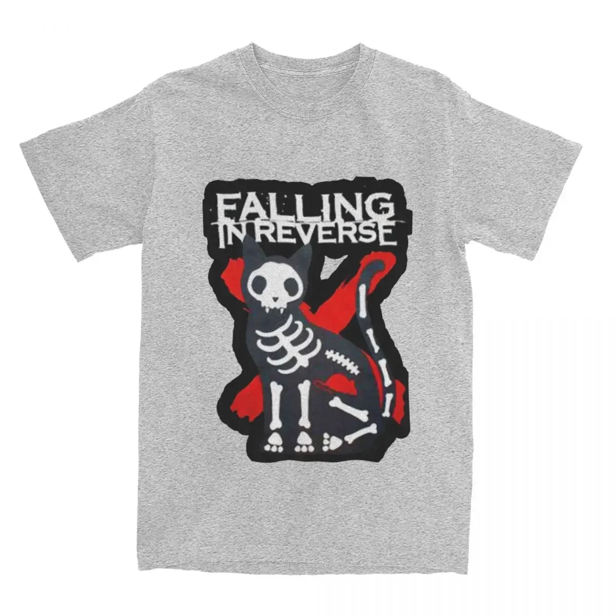 Merchandise for Men 100% Cotton Awesome O Neck Parody Cat T-Shirt Short Sleeve Tops All Seasons Falling In Reverse T Shirt 2024